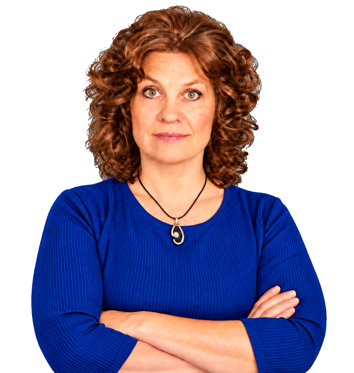 Benita Pedersen standing confidently with her arms crossed