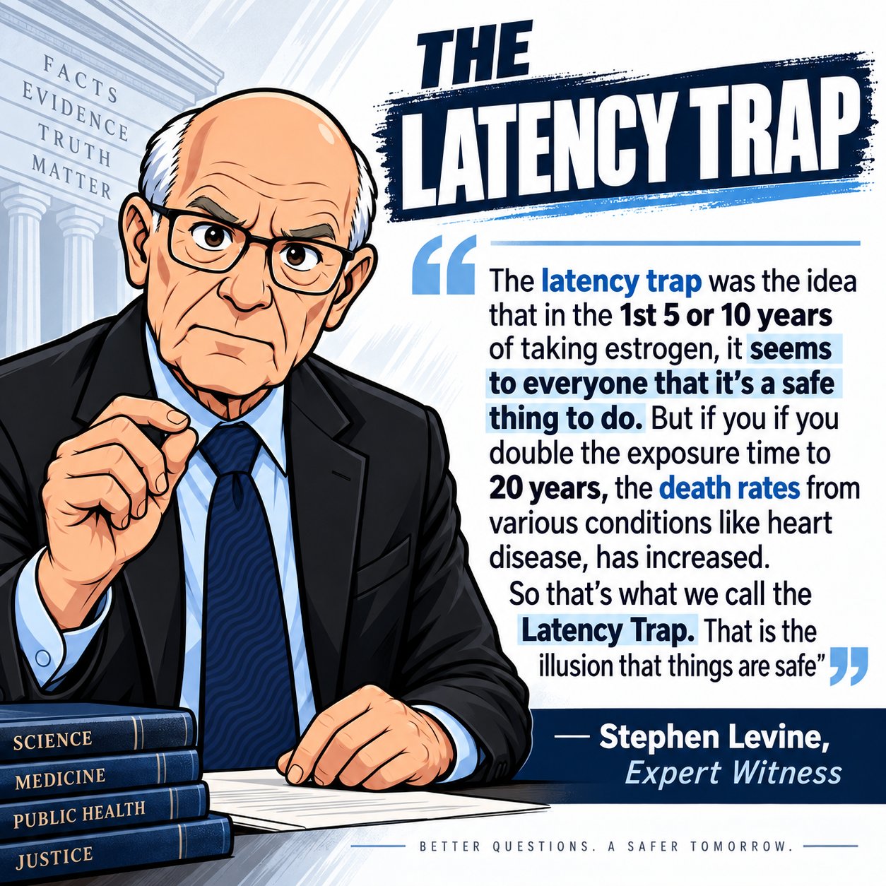 The Latency Trap graphic quoting expert witness Stephen Levine